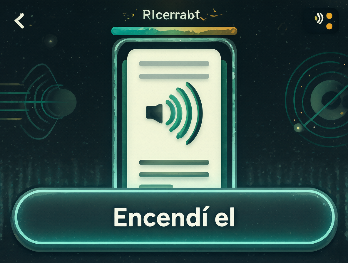 Pantalla de una aplicación de voz AI mostrando archivos de audio.
