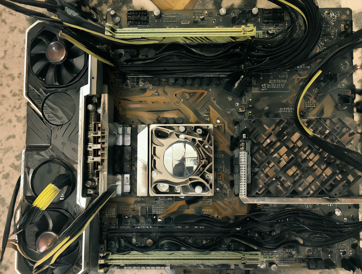 Placa madre mostrando dos tarjetas gráficas, una RTX 3090 y una RTX 3060