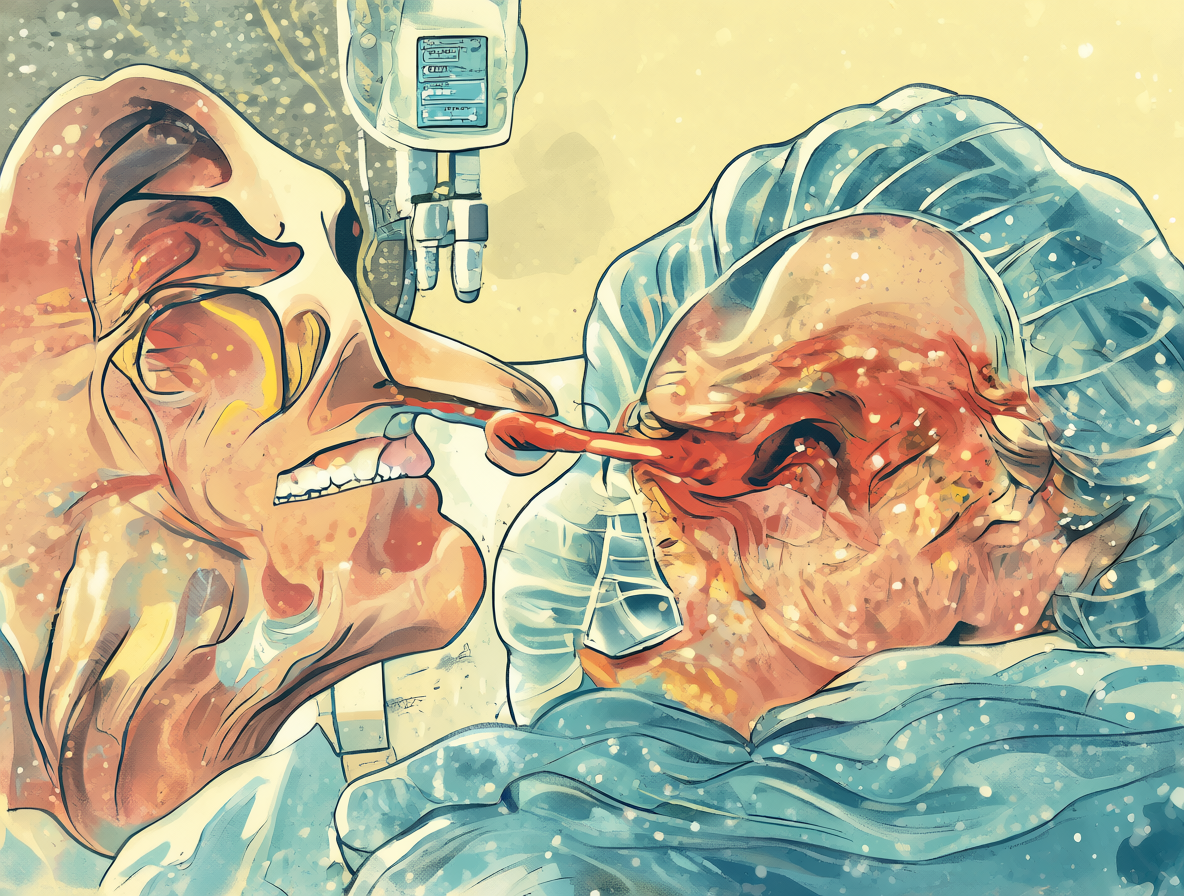 Esquema médico de la eliminación de una lesión cutánea.