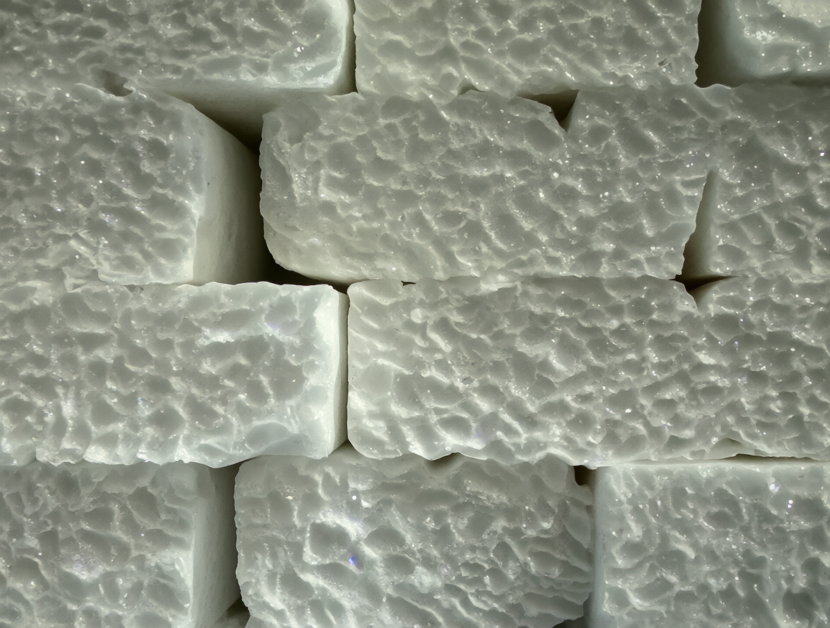 Bloques de espuma blanca de poliestireno