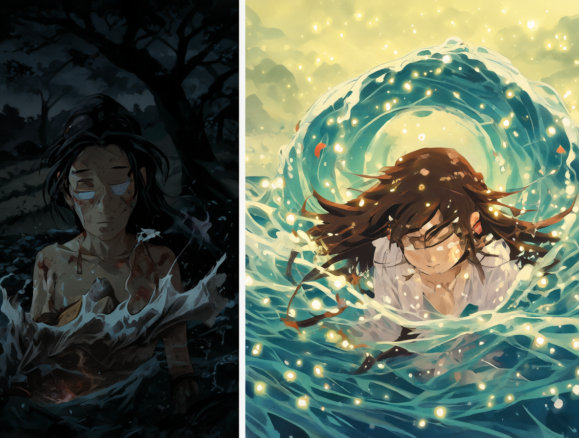 Comparación visual entre los finales de la película y el anime