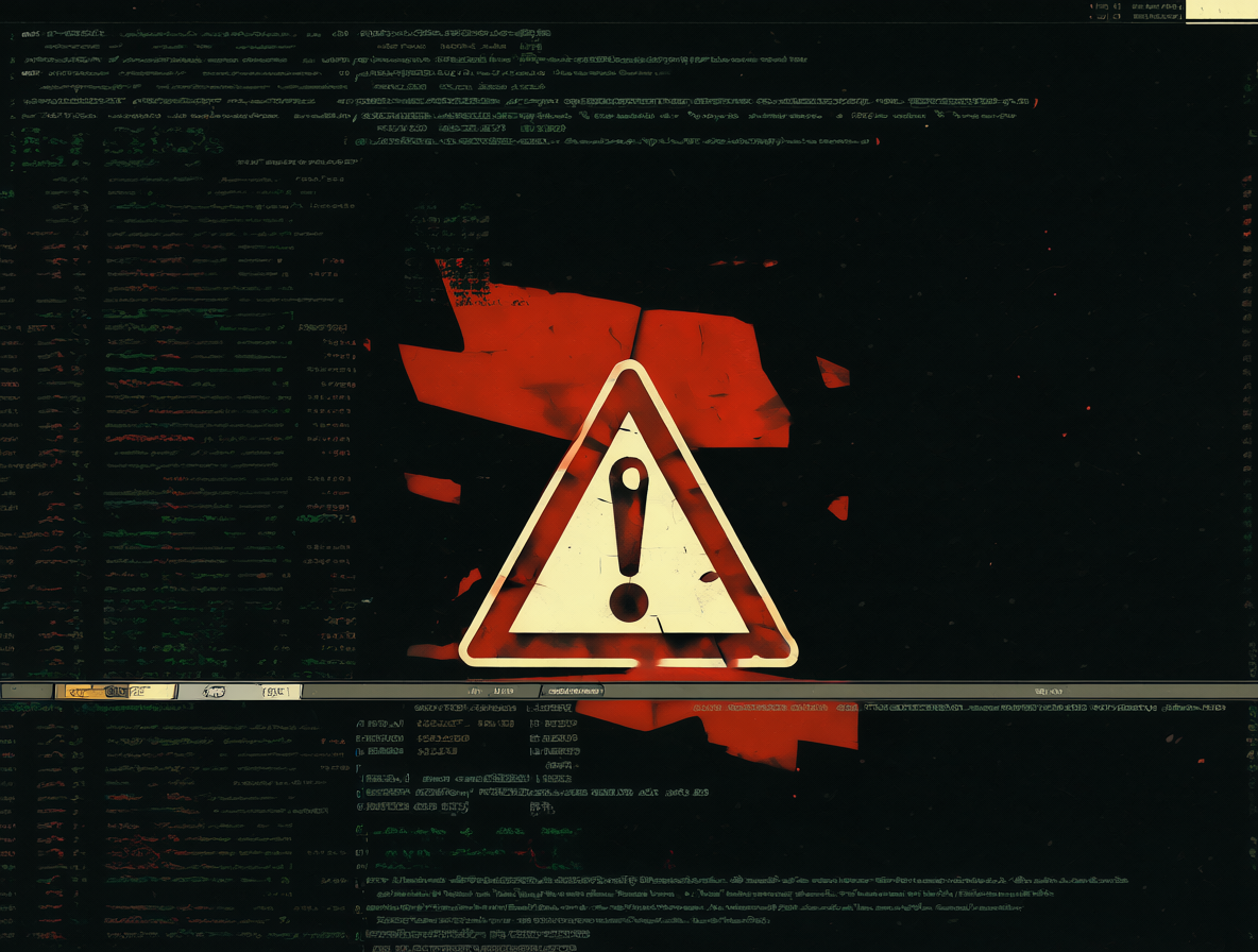 Representación de una sesión SSH larga y un icono de advertencia para romper producción.