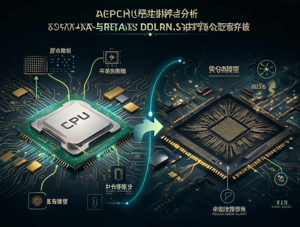 Infografía mostrando la comparación entre un CPU optimizado para IA y una GPU dedicada para modelos grandes.