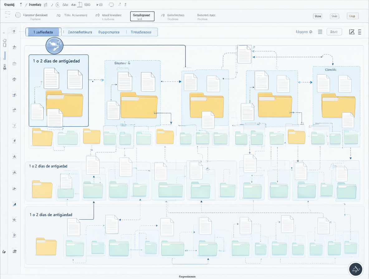 Interfaz de sistema mostrando archivos filtrados por edad con Robocopy