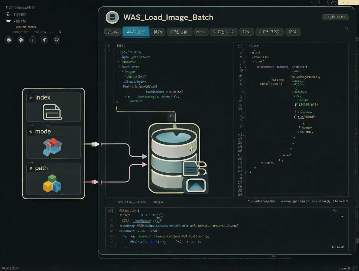 Diagram showing ComfyUI inputs disconnected from a separate SQLite database for image indexing.