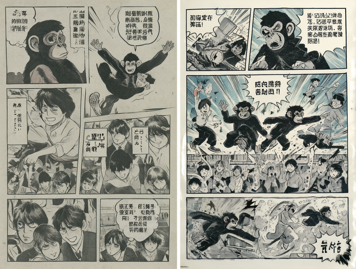 Comparativa visual entre papel de periódico manga y papel blanco brillante con temática beatles.