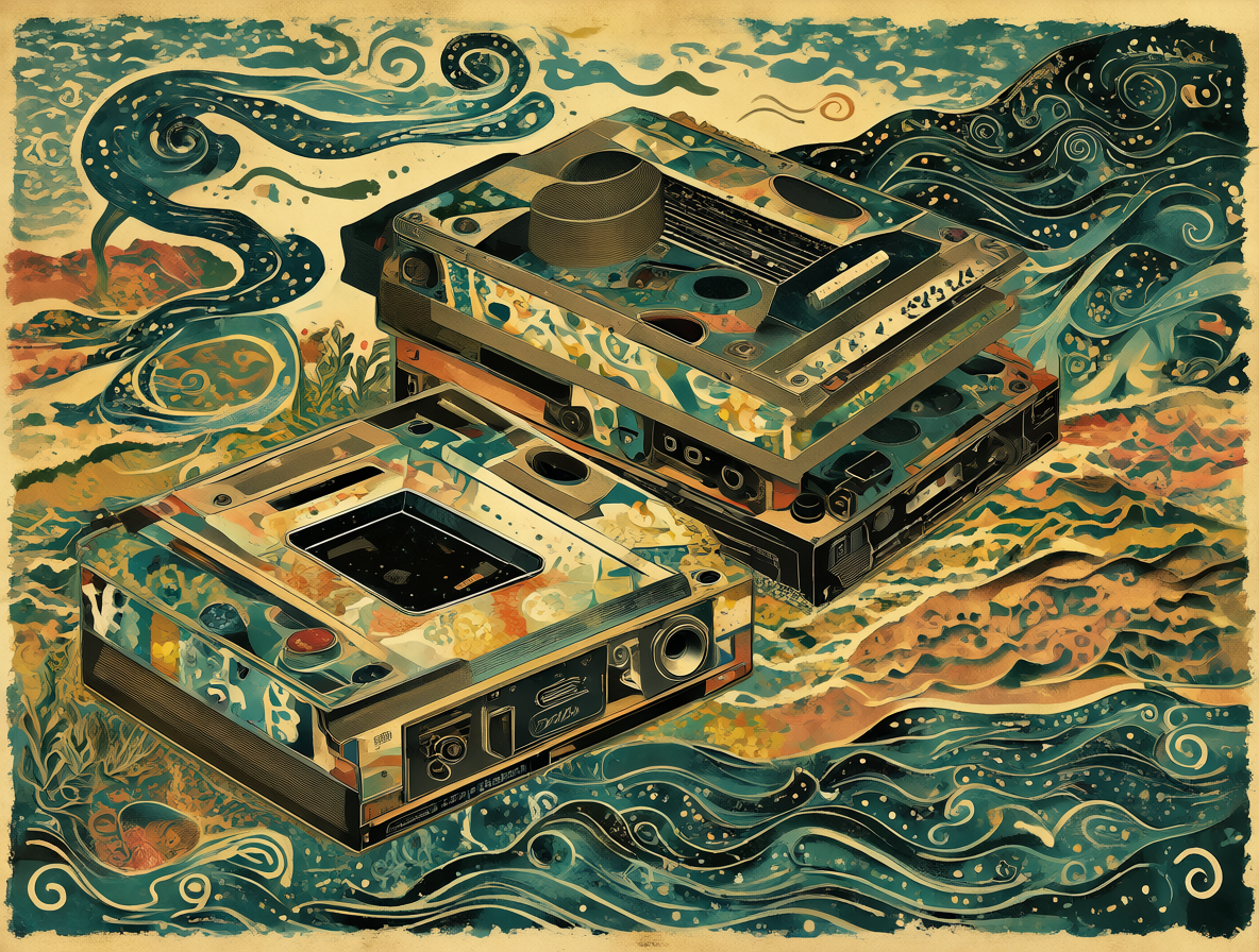 Ilustración de reproductores de cassette de alta calidad.