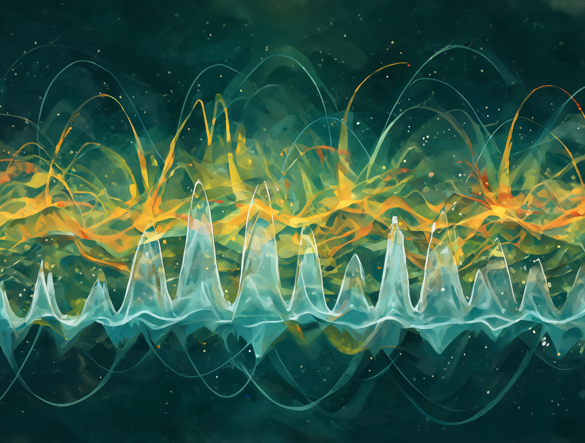 Representación visual de ondas de sonido siendo normalizadas y equilibradas.