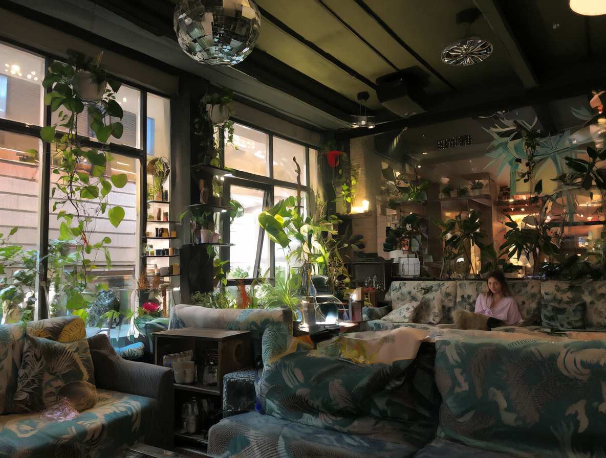 Sala común tranquila de un hostel de calidad