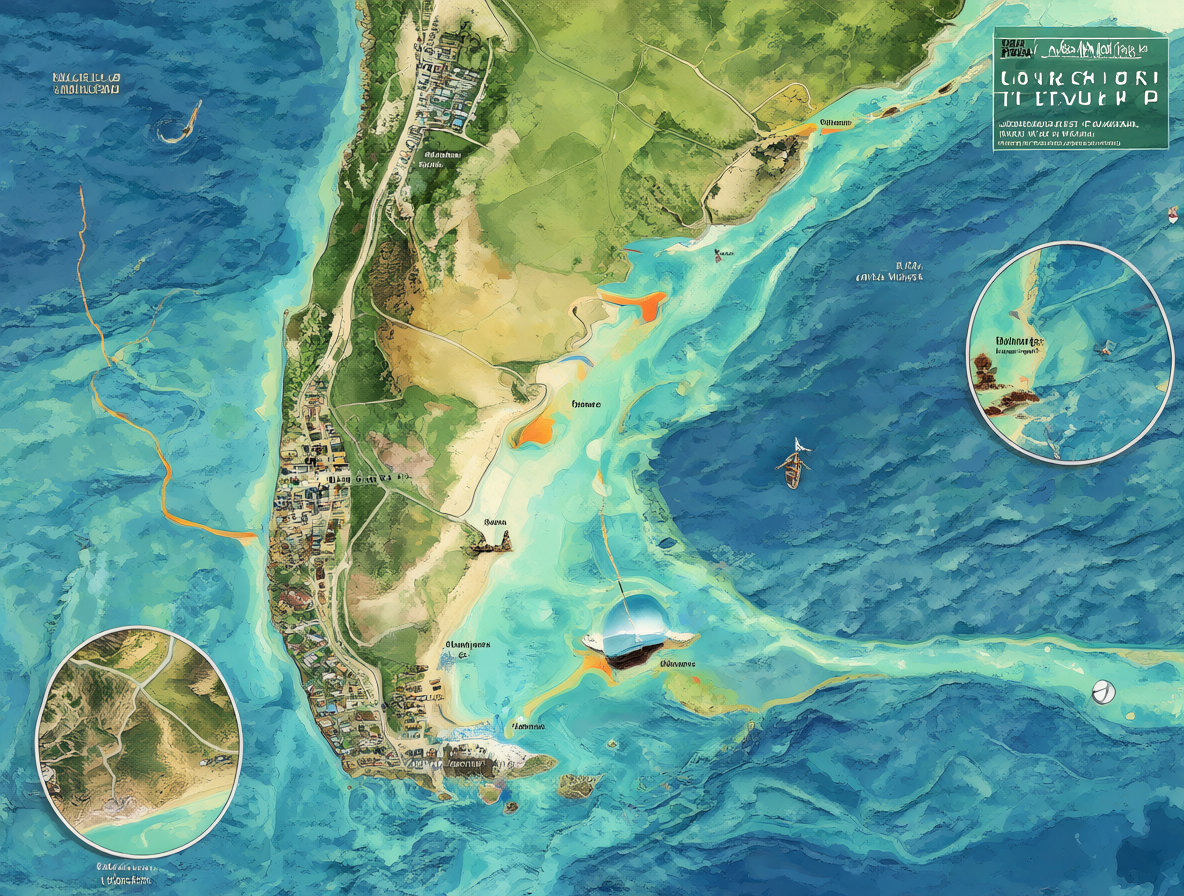 Map showing temperature differences between Chilean and Argentine coasts