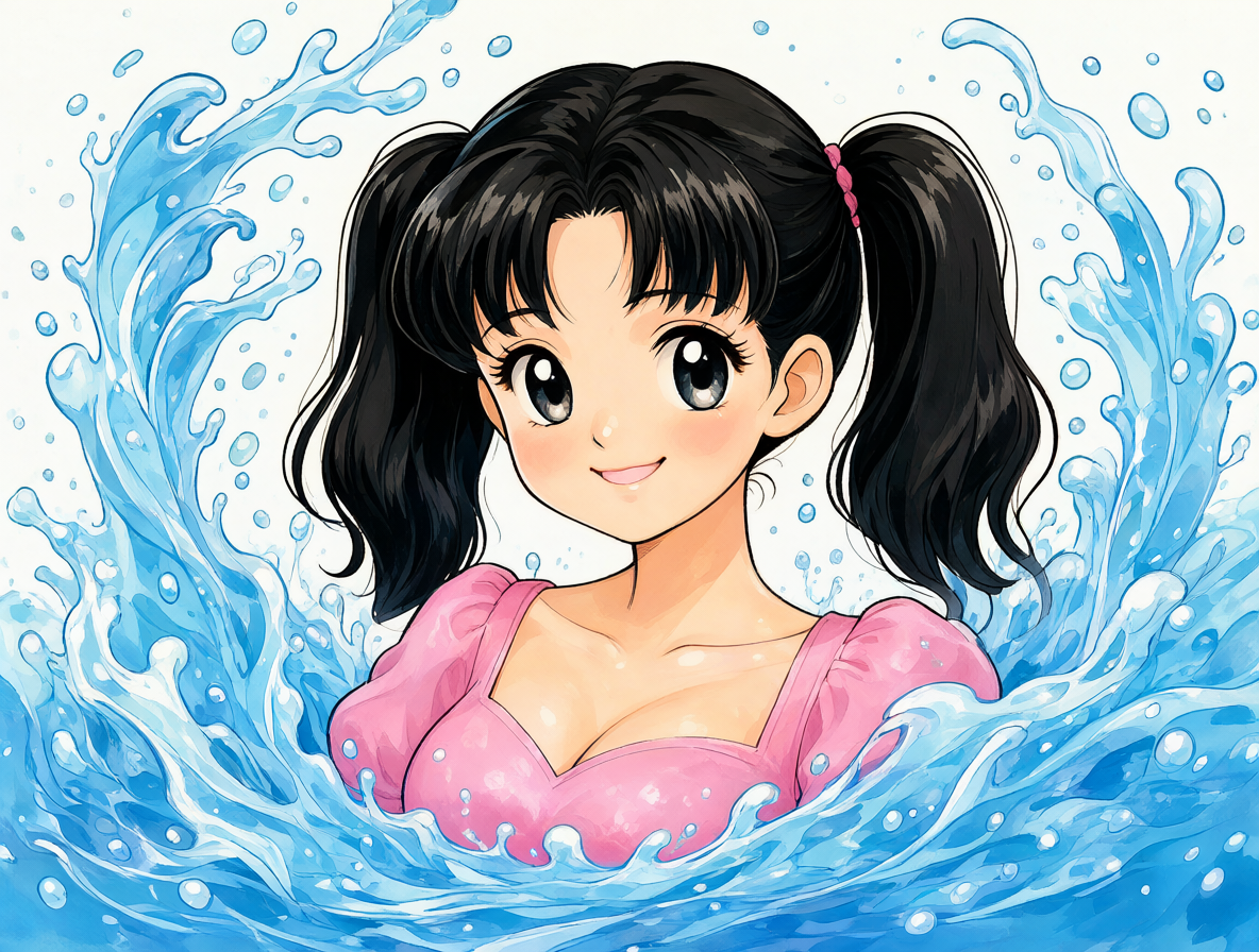 Akane Tendo con una transformación femenina y dulce