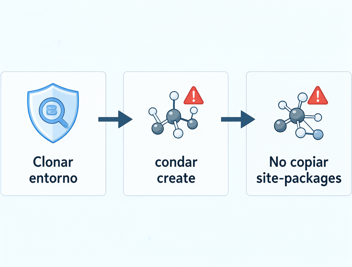 Diagrama mostrando cómo clonar entornos en lugar de compartir archivos manualmente.