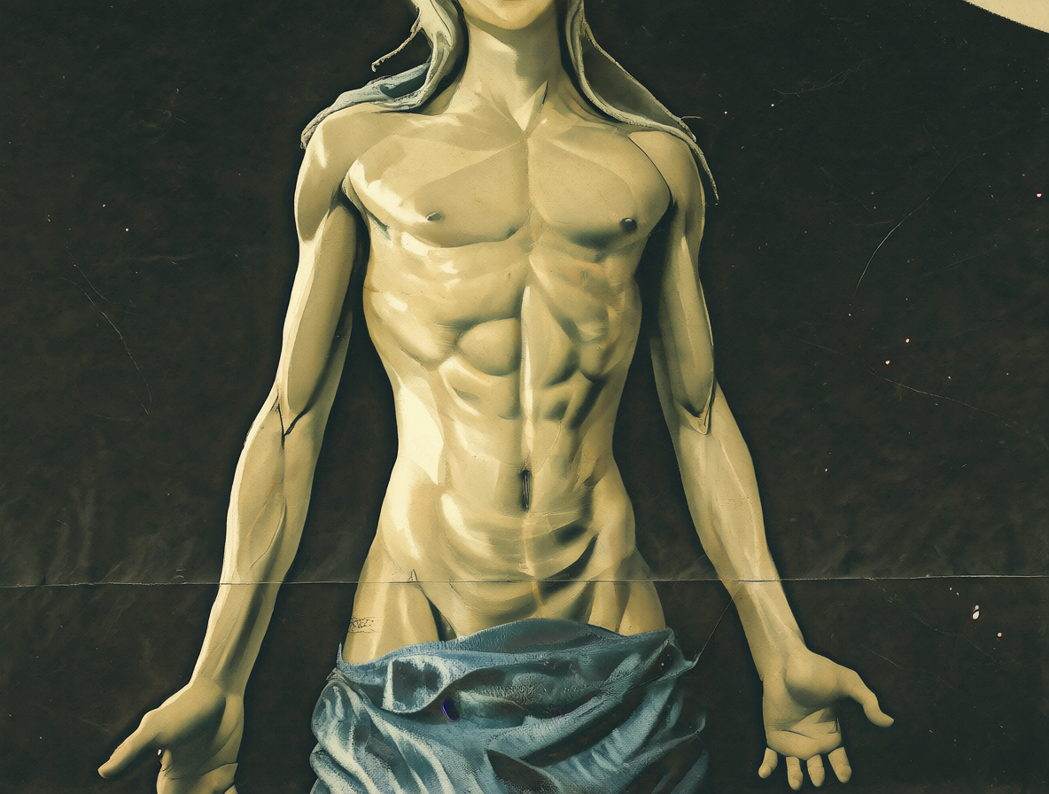 Imagen de perfil de un cuerpo con bajo porcentaje de grasa