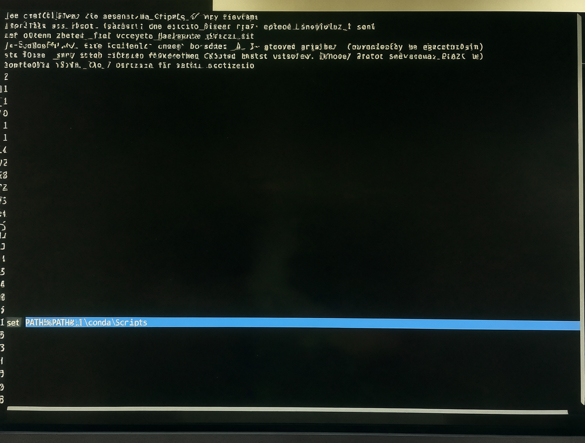 Pantalla de consola mostrando la ejecución del comando set PATH.