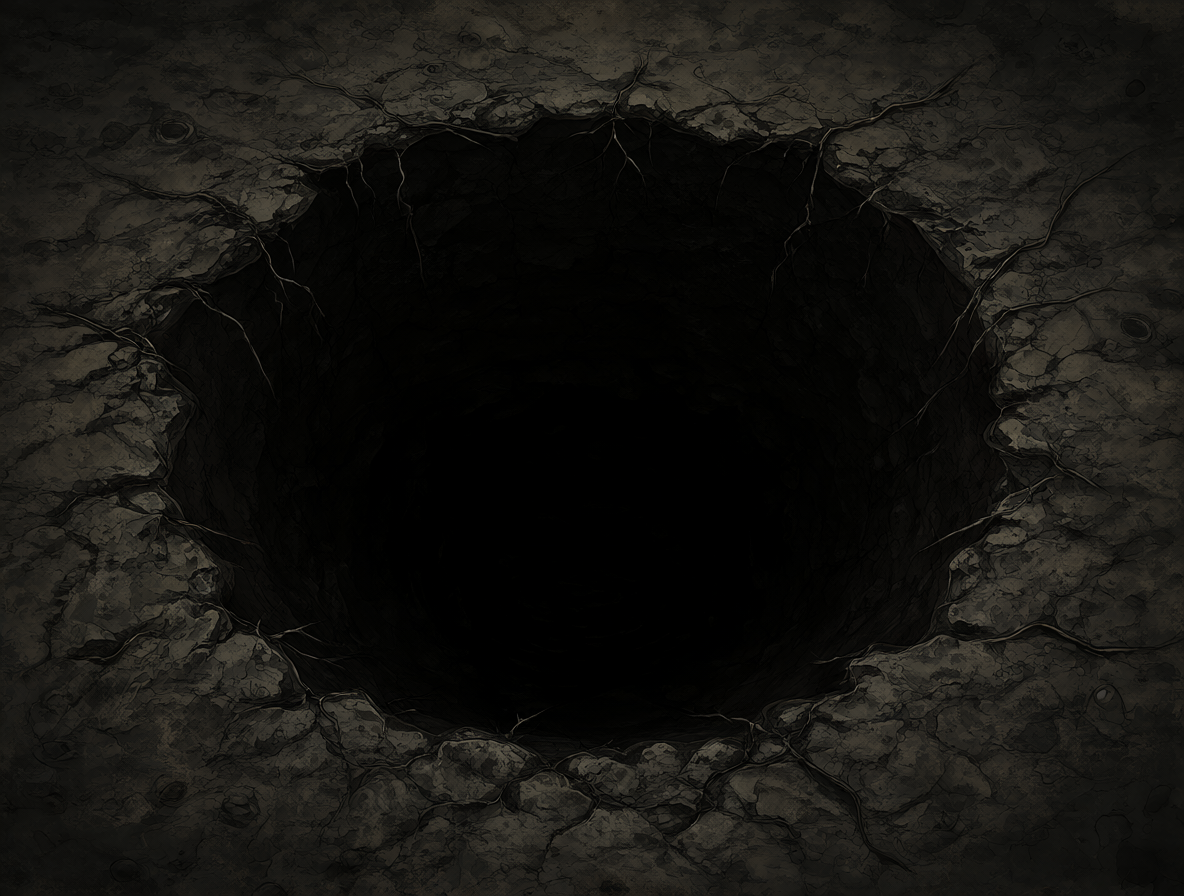 Ilustración conceptual de un pozo ciego oscuro representando una relación tóxica y la crítica psicológica de la canción.
