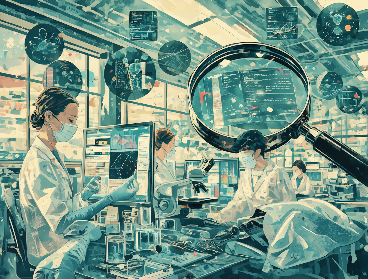 Investigadores analizando datos en un laboratorio para demostrar la naturaleza aleatoria de los fenómenos grupales.