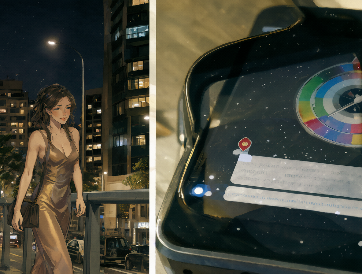 Composición visual sobre el servicio de escort a domicilio en Santiago, mostrando una figura femenina hacia un edificio y un teléfono con GPS.