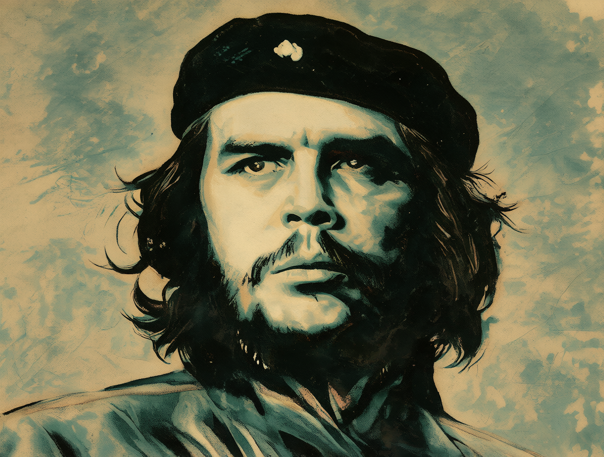 Retrato icónico del revolucionario Ernesto 'Che' Guevara