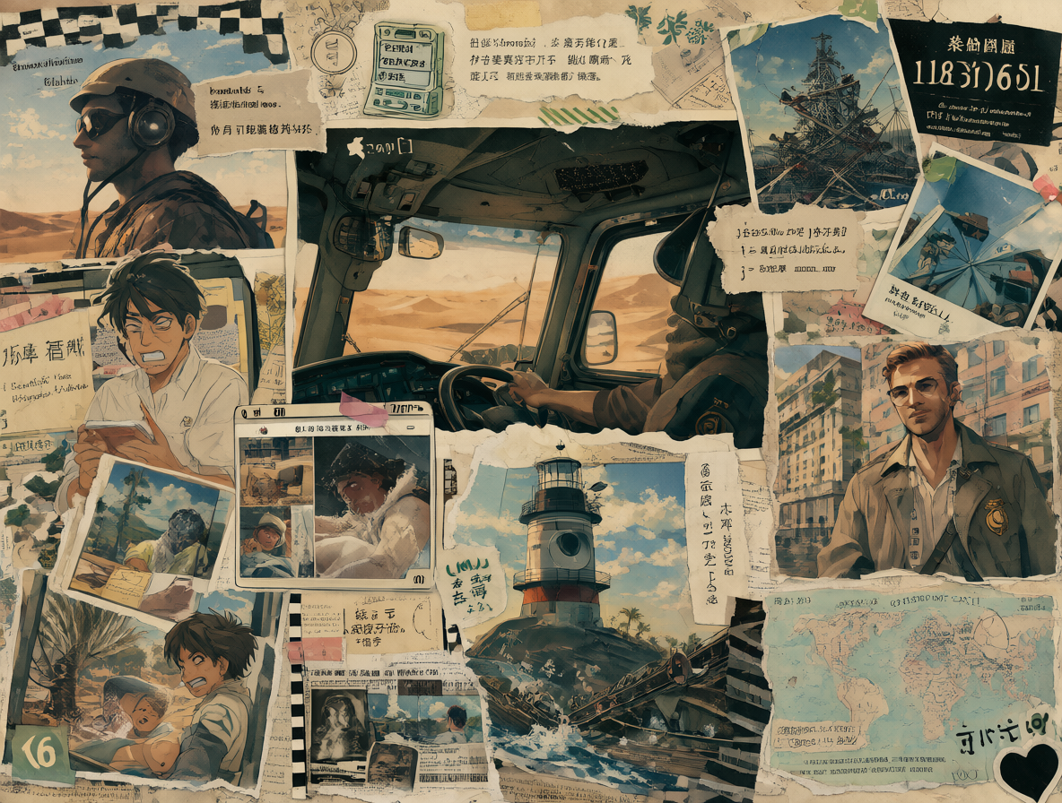 Collage de leyendas como el piloto del Sahara y el conductor del metro de Moscú.