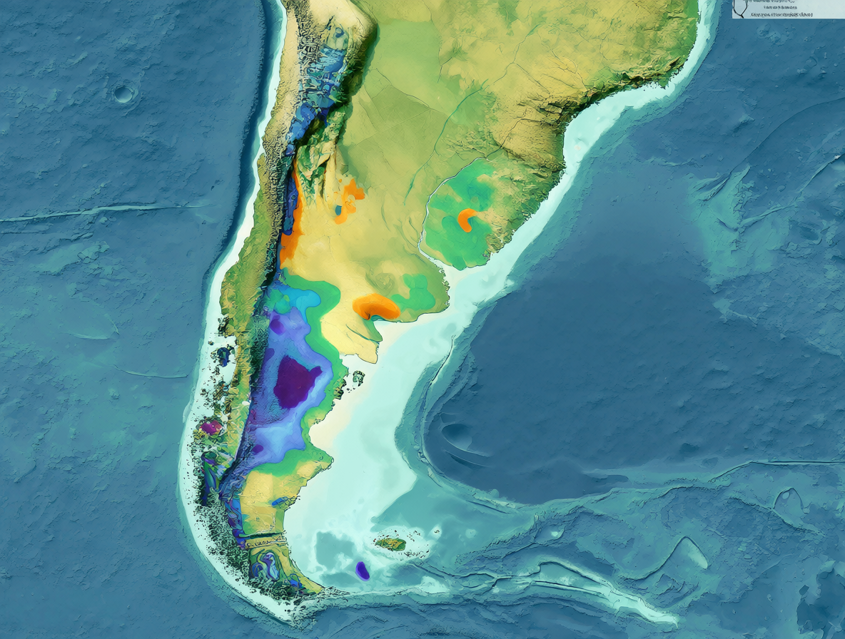 Mapa climático de Chile mostrando los efectos del fenómeno de El Niño sobre las precipitaciones regionales.