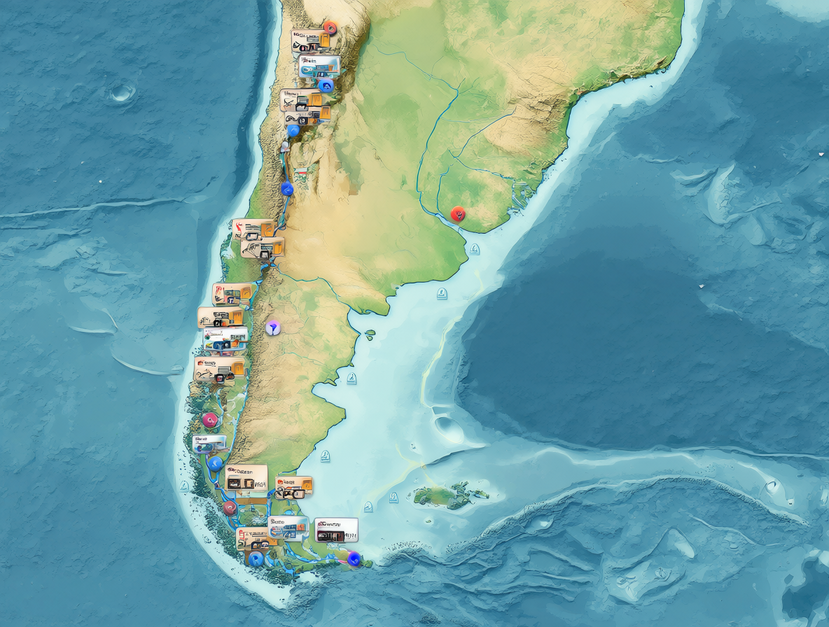 Ilustración que muestra la cobertura geográfica de los supermercados en Chile y la consistencia de sus ofertas.