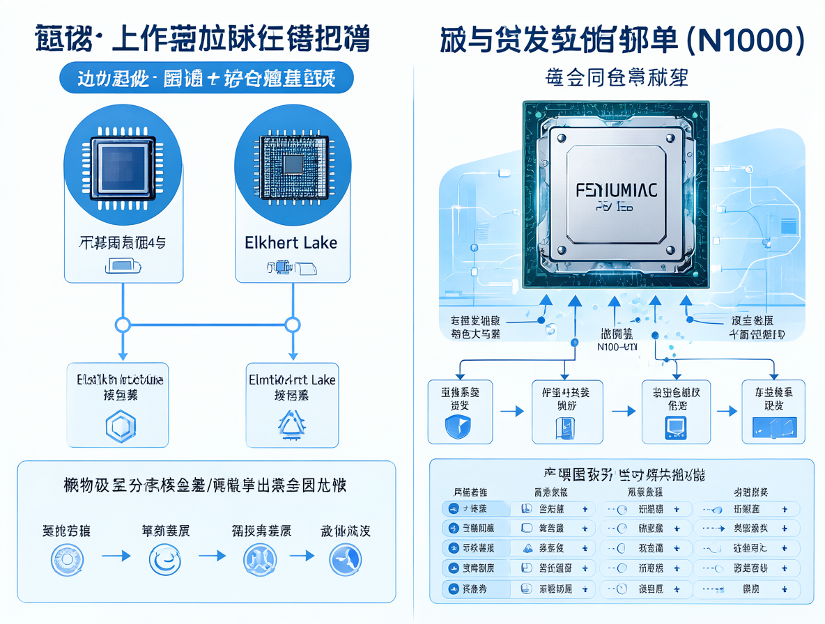 Diagrama técnico mostrando la comparación directa entre los procesadores Pentium J6426 e Intel N100.