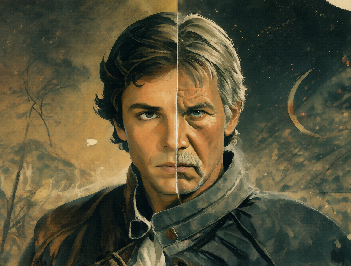 Comparación visual entre el recast de Han Solo y el efecto uncanny del aging AI