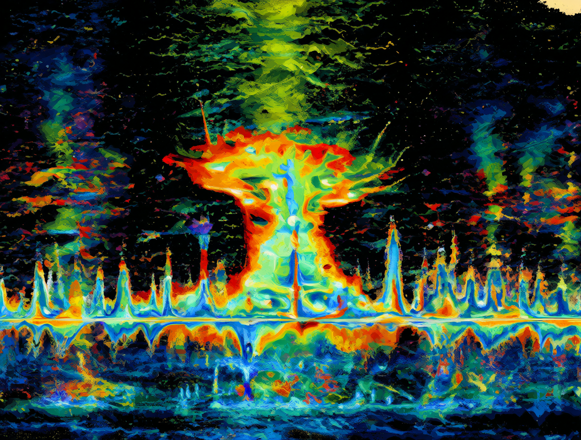 Espectrograma de audio mostrando patrones de energía y una forma oculta codificada.