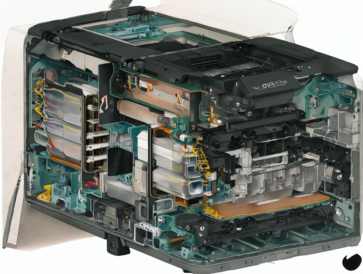 Diagrama técnico de los componentes internos de una impresora Epson L575, resaltando tubos y cabezal.