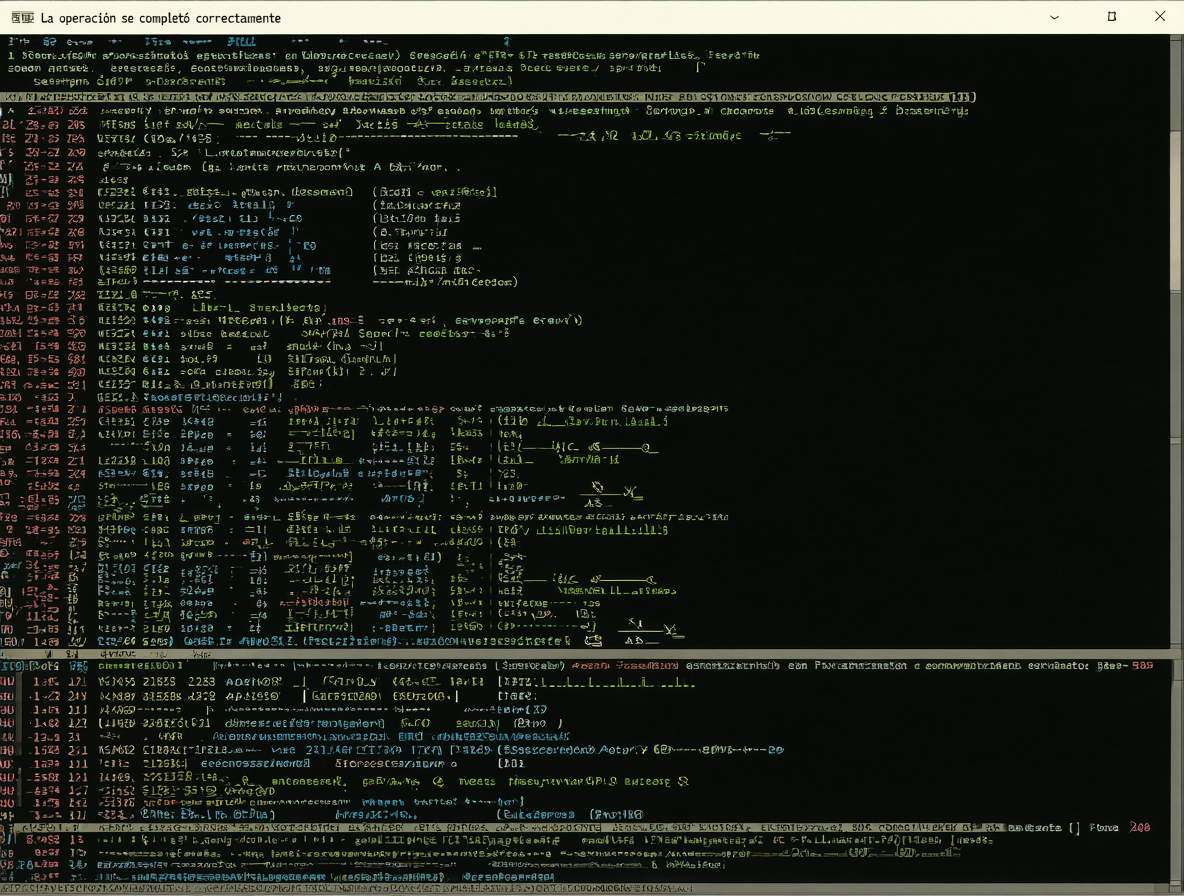 Captura de pantalla del CMD mostrando errores y mensajes contradictorios en Windows.