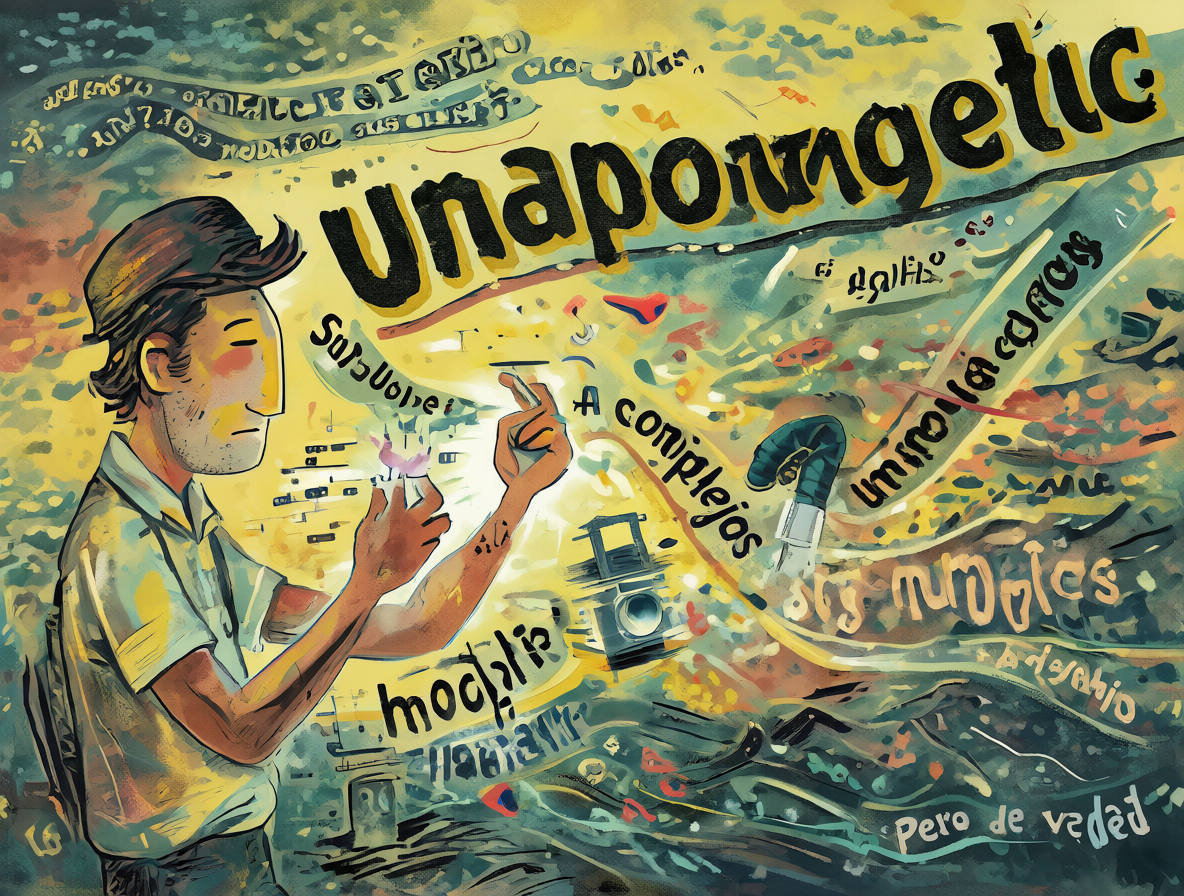 Un editor trabajando sobre conceptos de traducción, rodeado por palabras en inglés y sus equivalentes propuestos en español.