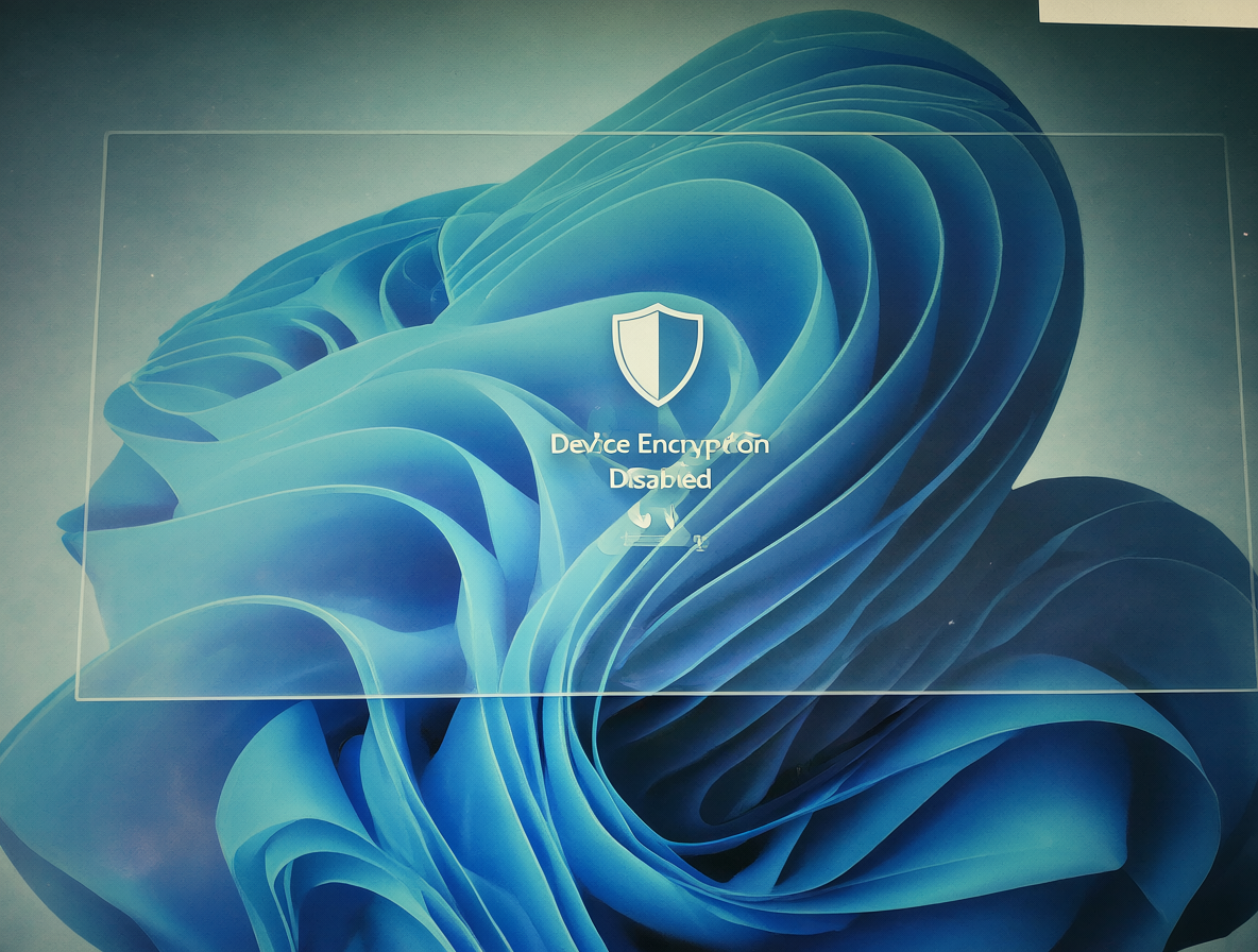 Interfaz de Windows 11 con un escudo y texto indicando que el cifrado está deshabilitado.