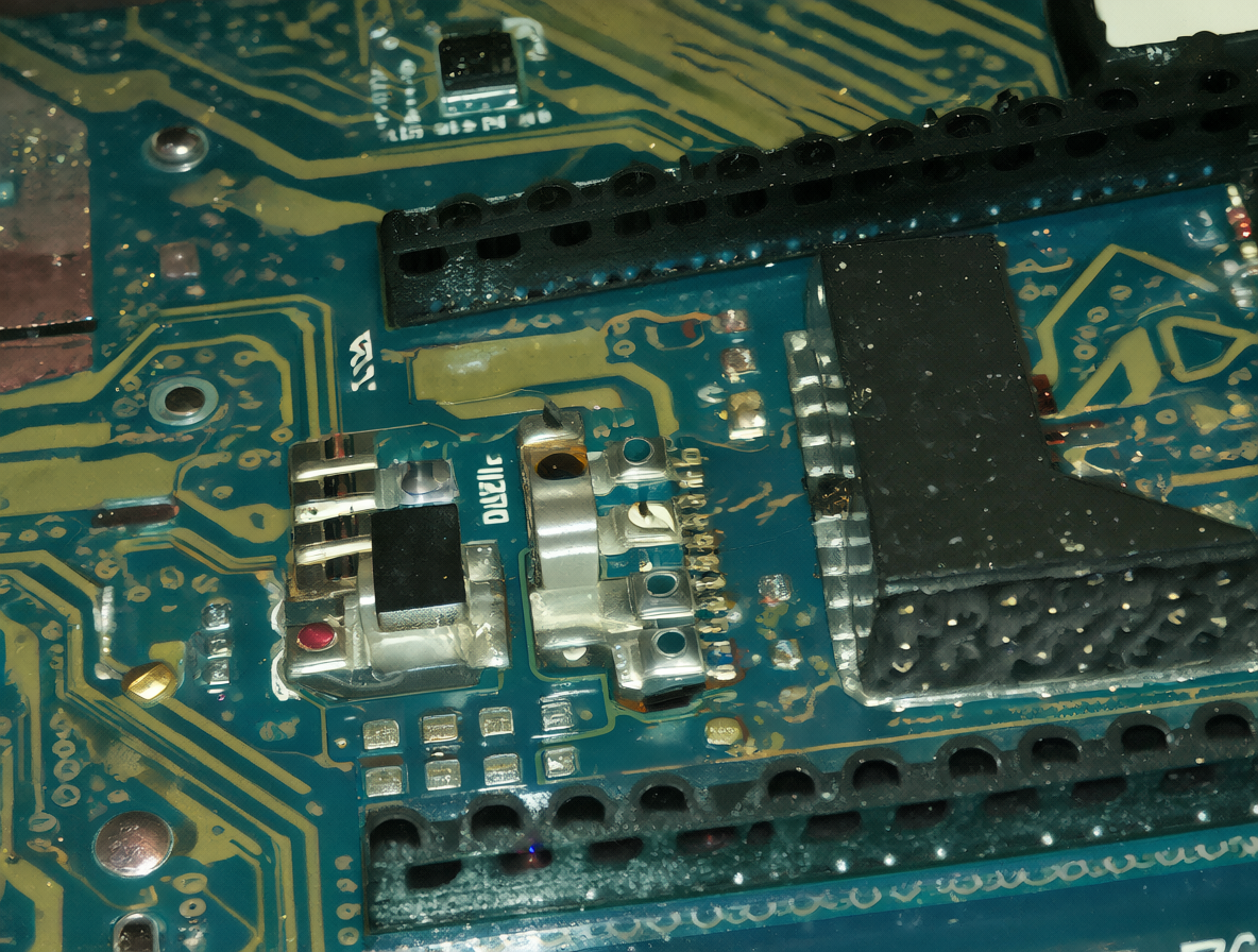Perilla de control conectada a hardware electrónico