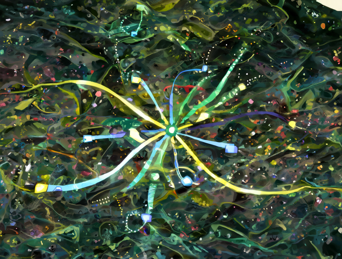 Diagrama técnico mostrando los artefactos de blending en un proceso de outpainting.