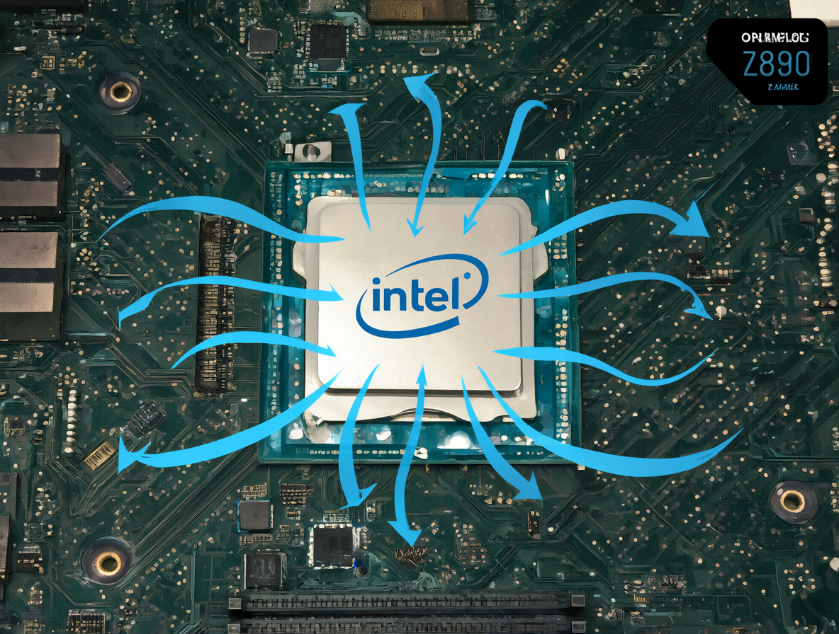 Diagrama del procesador i5-12600K con indicadores de enfriamiento y reducción de energía.
