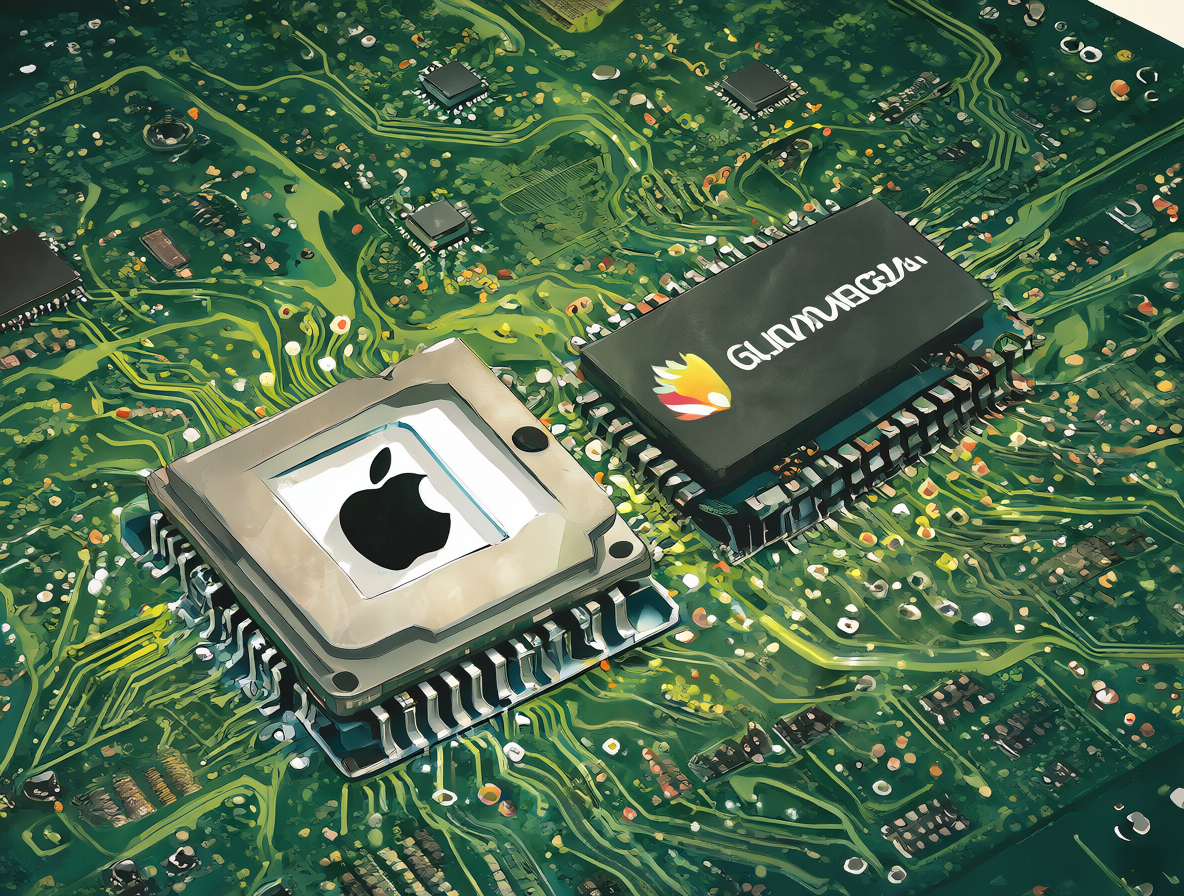 Diagrama técnico comparativo de chips Apple y Snapdragon sobre la misma base ARM.