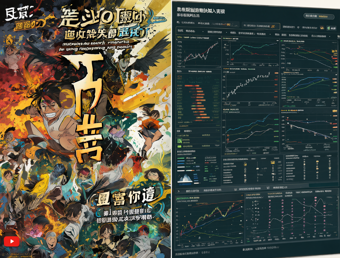 Split composition contrasting speculative and analytical finance