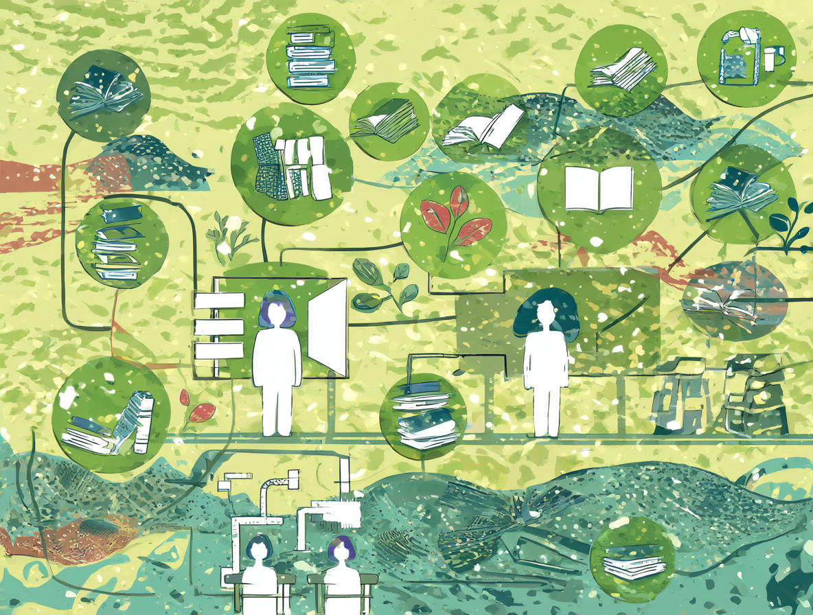 Ilustración conceptual sobre factores ambientales y educativos que afectan los resultados cognitivos.