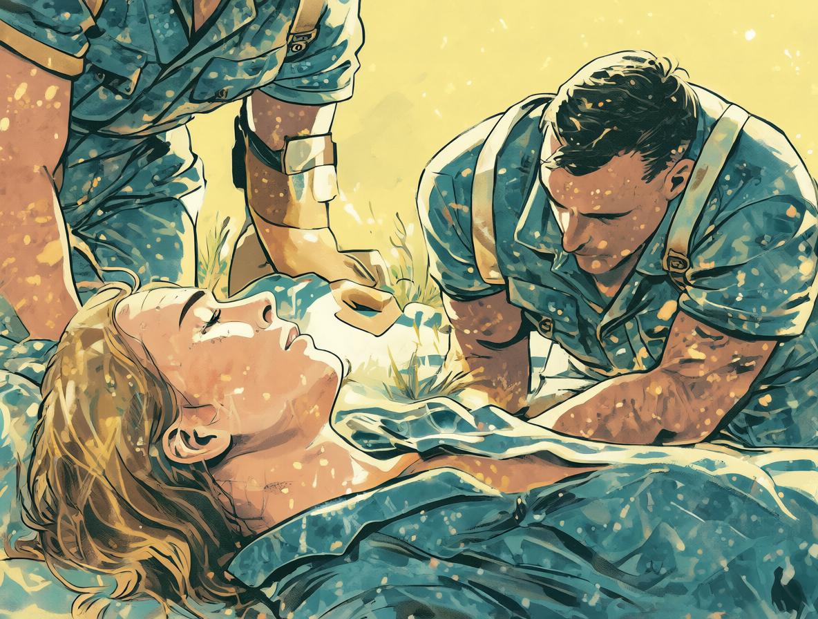 First aid emergency protocol illustration