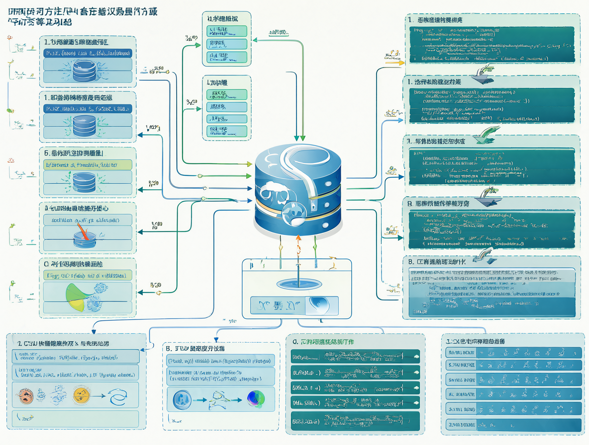 Diagrama técnico que muestra la conexión entre una base de datos MySQL y funciones de PHP, ilustrando cómo los resultados de las consultas SQL se convierten en variables finales.