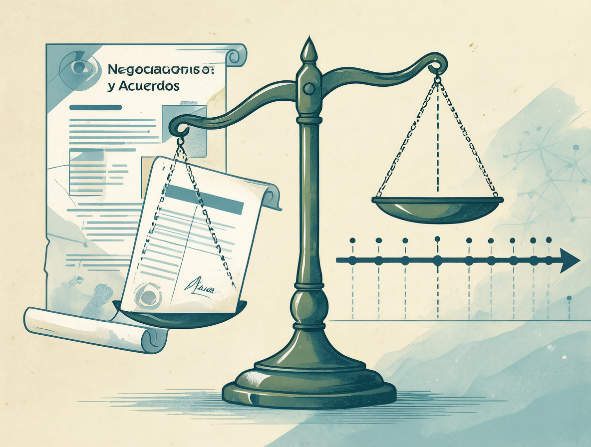 Gráfico dividido mostrando negociación y gestión judicial como formas de acelerar procesos