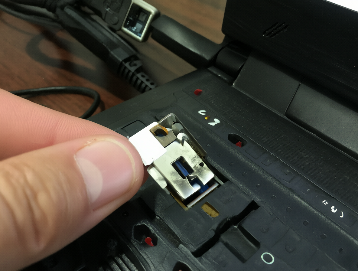 Hub USB con switch y equipo portatil
