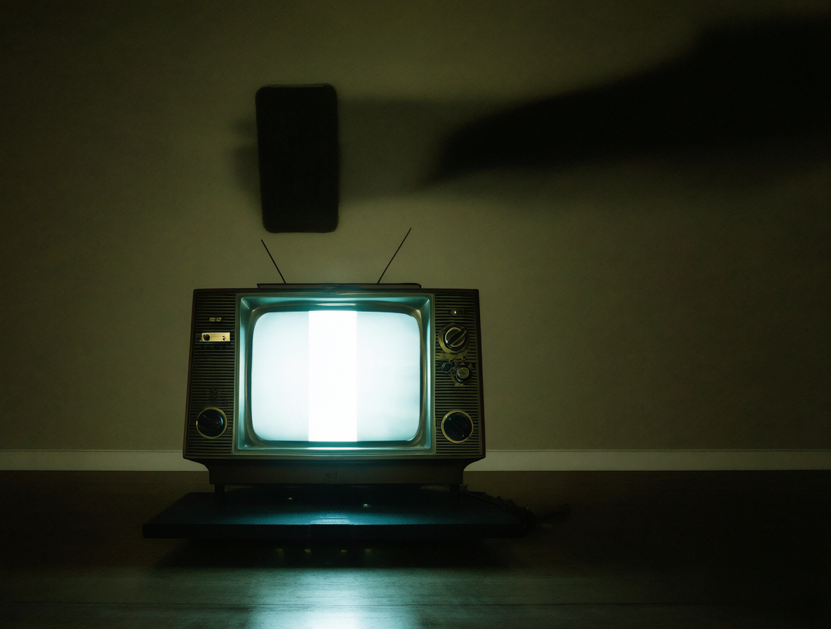 Representación visual del declive de los medios tradicionales frente al auge de la tecnología móvil.