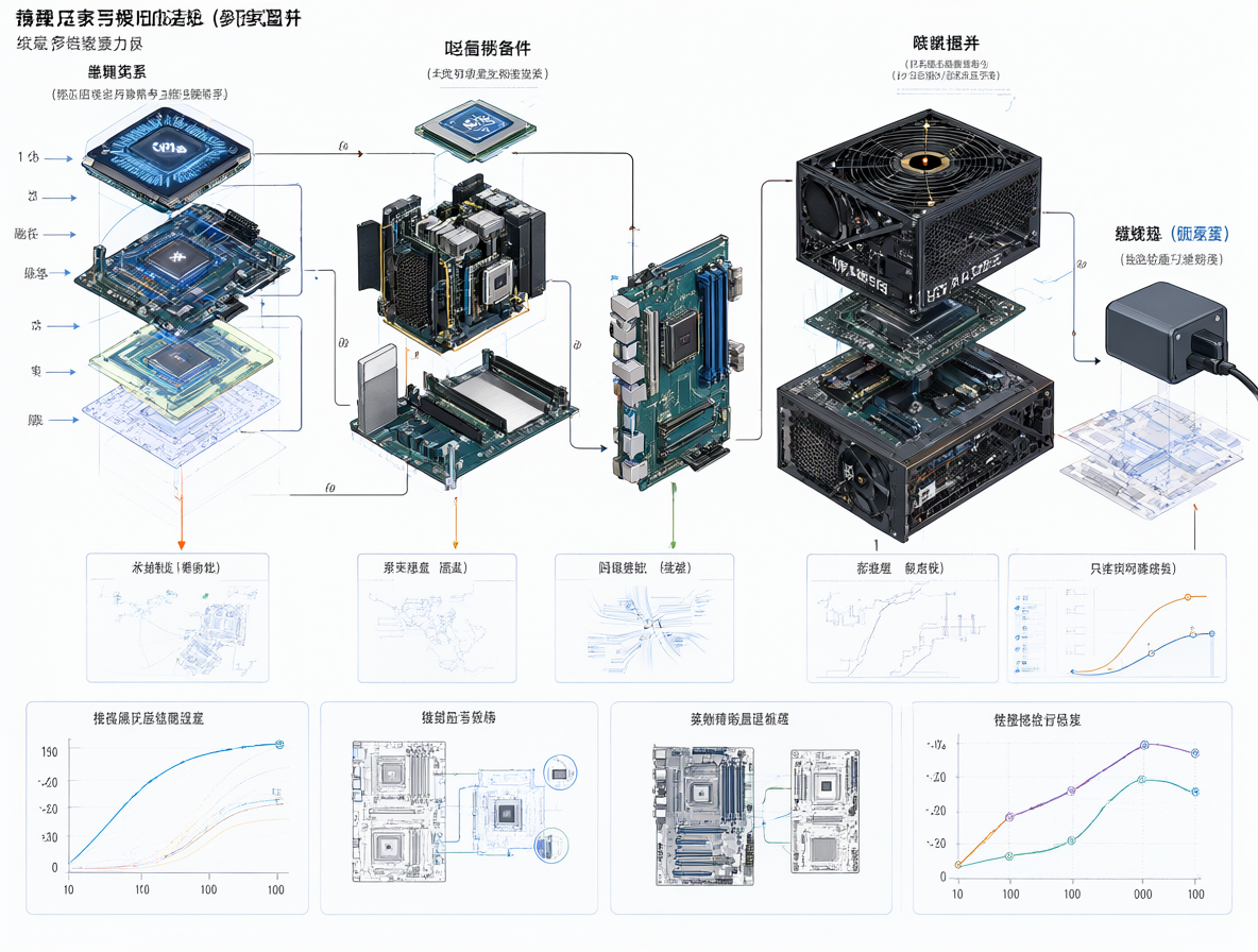 Diagram showing CPU, motherboard VRMs, and PSU power flow comparisons.