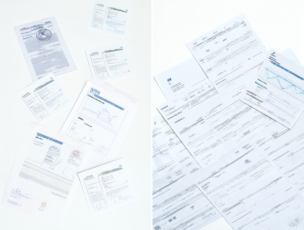 Diagrama comparativo mostrando documentos financieros para la UF y formularios tributarios para la UTM sobre un fondo limpio.