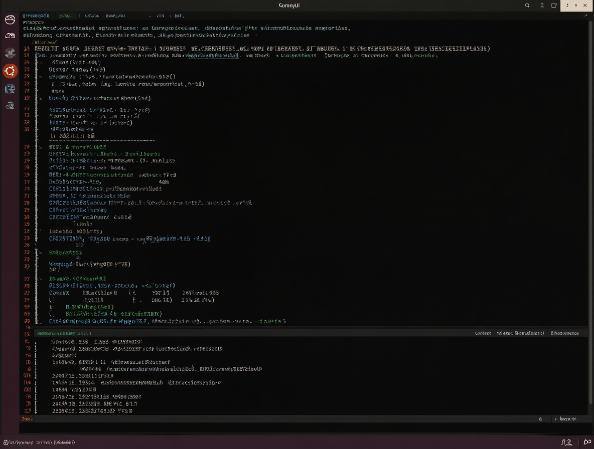 Ubuntu desktop with remote session and terminal window ready for ComfyUI installation