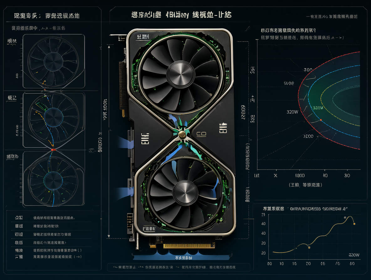 Representación visual de los ajustes óptimos de potencia y refrigeración para una NVIDIA RTX 3090.