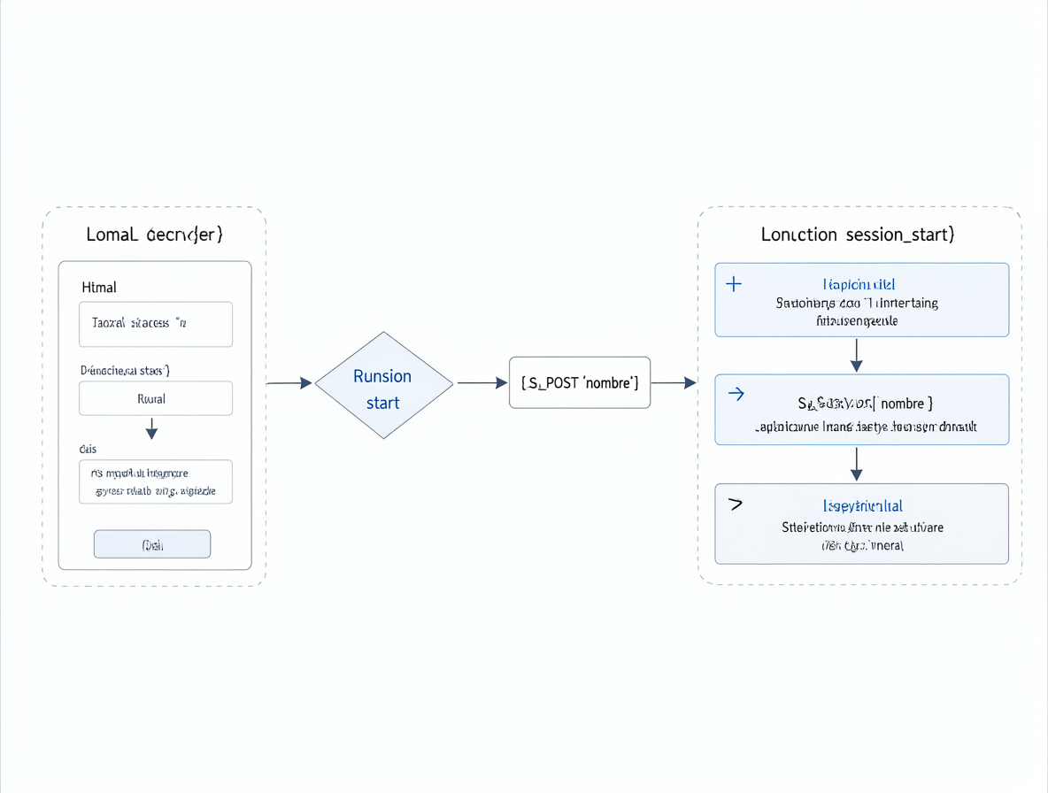 Diagrama del proceso de lectura de formulario y guardado en sesión PHP