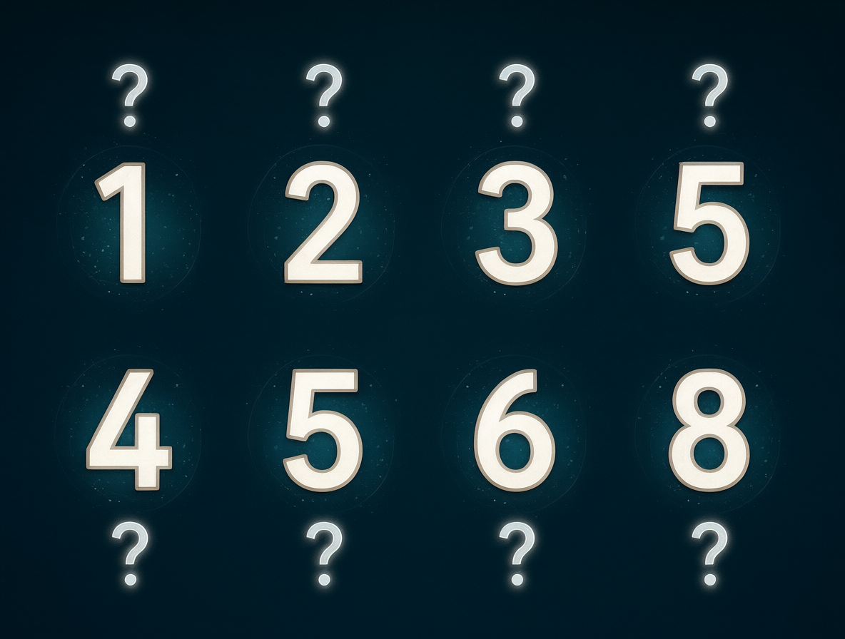 Imagen mostrando las secuencias de números del puzzle y puntos de interrogación
