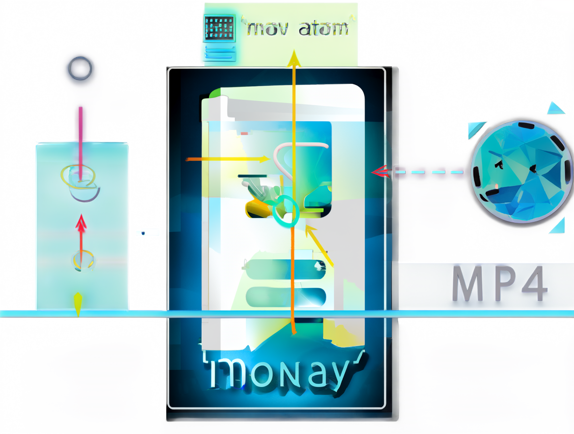 Un esquema detallado que muestra la ubicación del 'moov atom' dentro de un archivo de video y explica visualmente por qué su ausencia causa problemas de lectura en programas de edición.